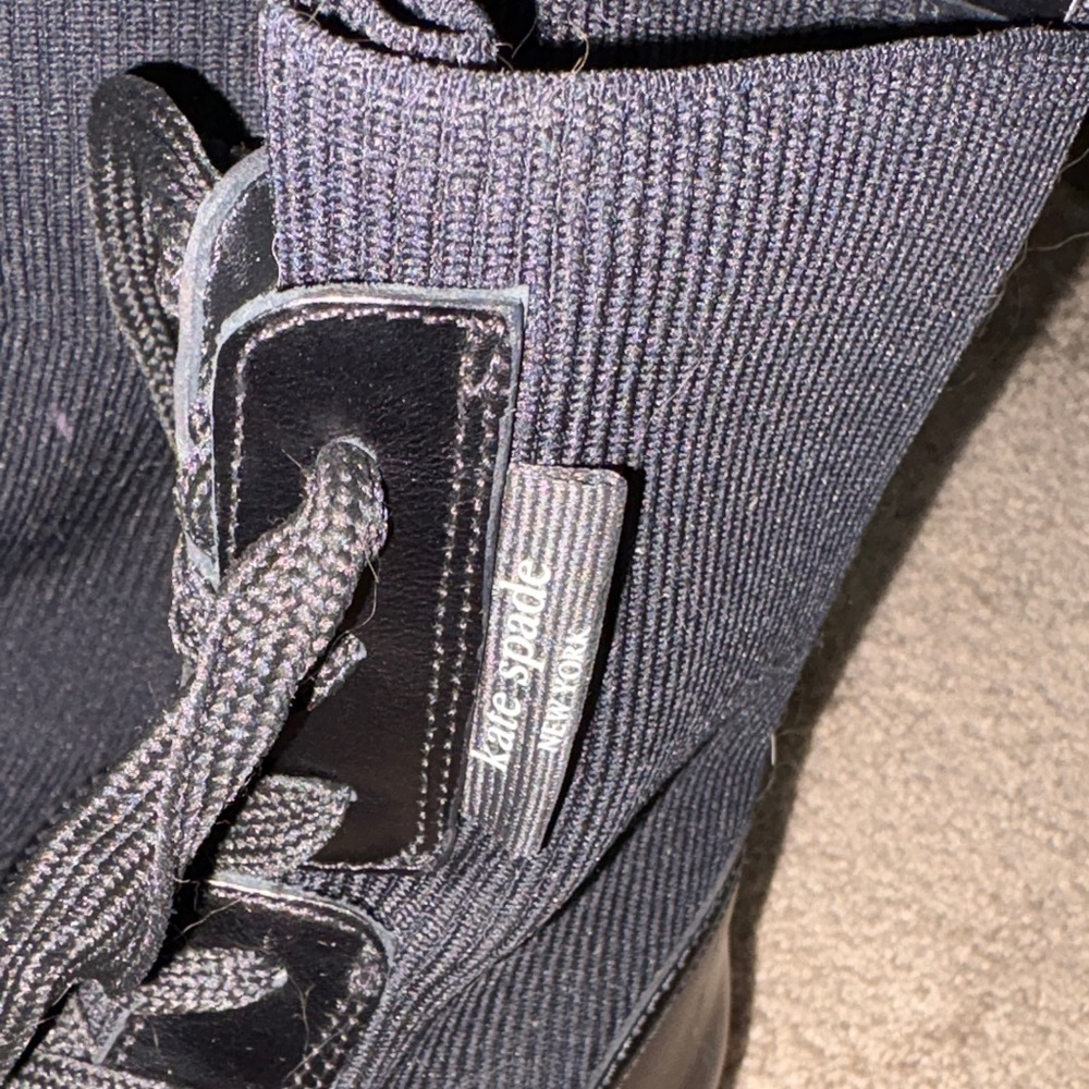 Kate Spade Black Knit Combat Boots - Picture 4 of 5